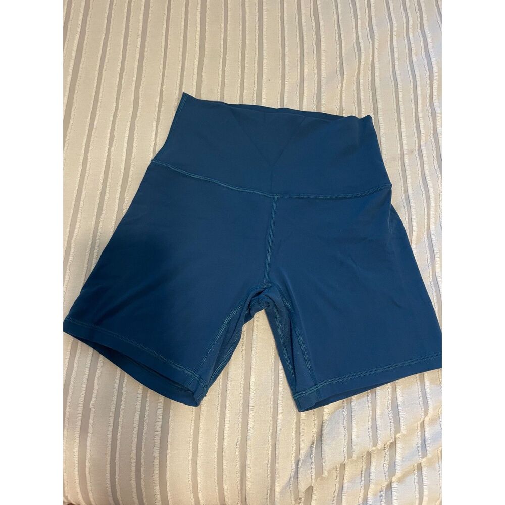 lululemon align biker shorts teal 6 inch size 4